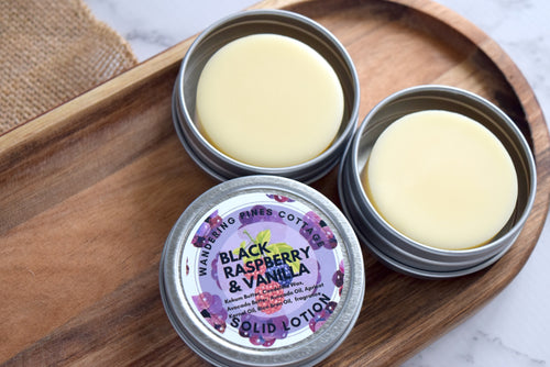 black raspberry vanilla solid lotion  - wandering pines cottage