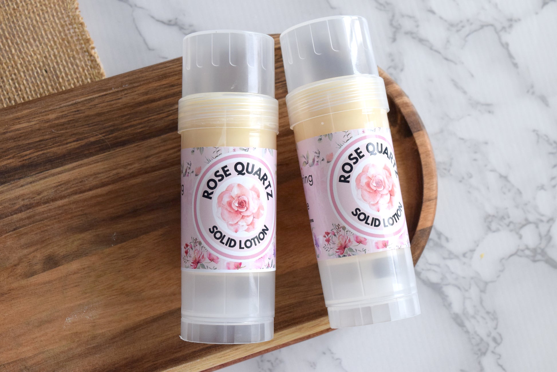 rose quartz solid lotion - wandering pines cottage