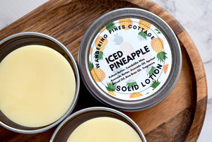 iced pineapple solid lotion - wandering pines cottage