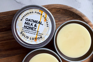 oatmeal milk and honey solid lotion - wandering pines cottage