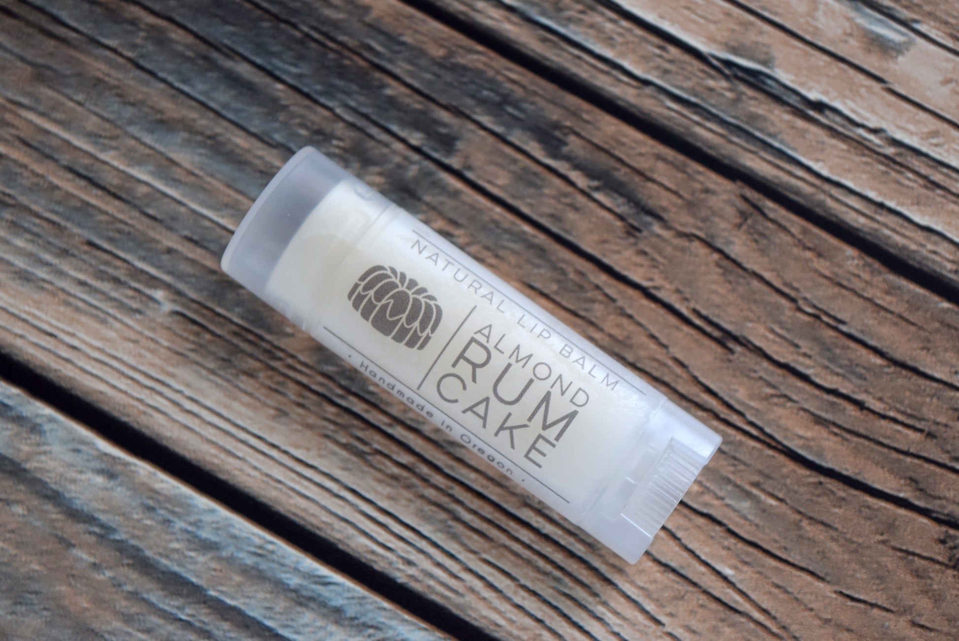 Natural lip balm almond rum cake - wandering pines cottage