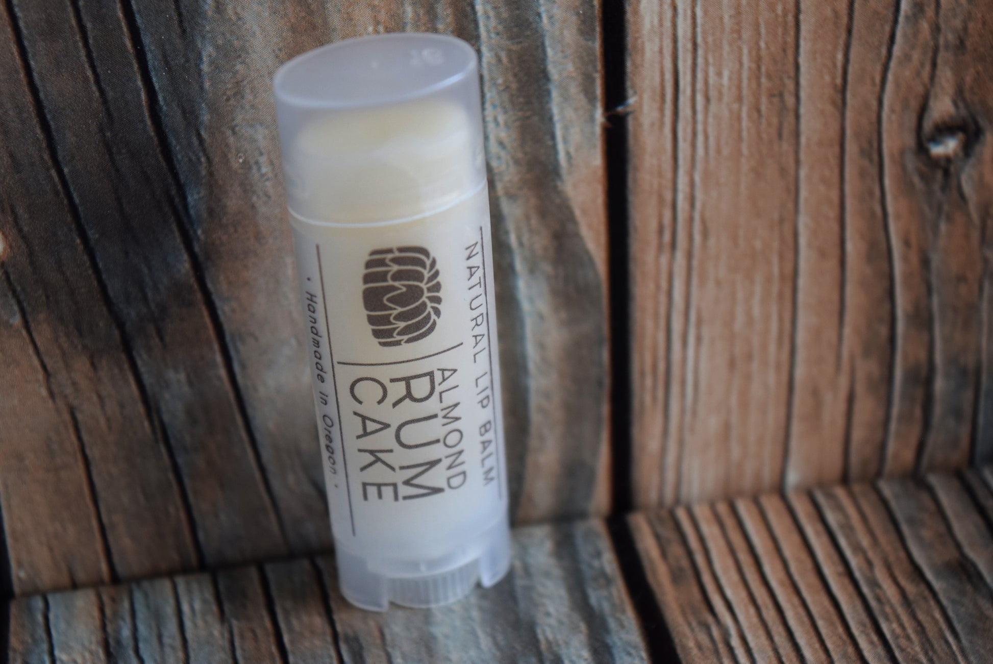 Almond Rum Cake natural lip balm - wandering pines cottage
