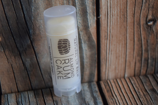 Almond Rum Cake natural lip balm - wandering pines cottage