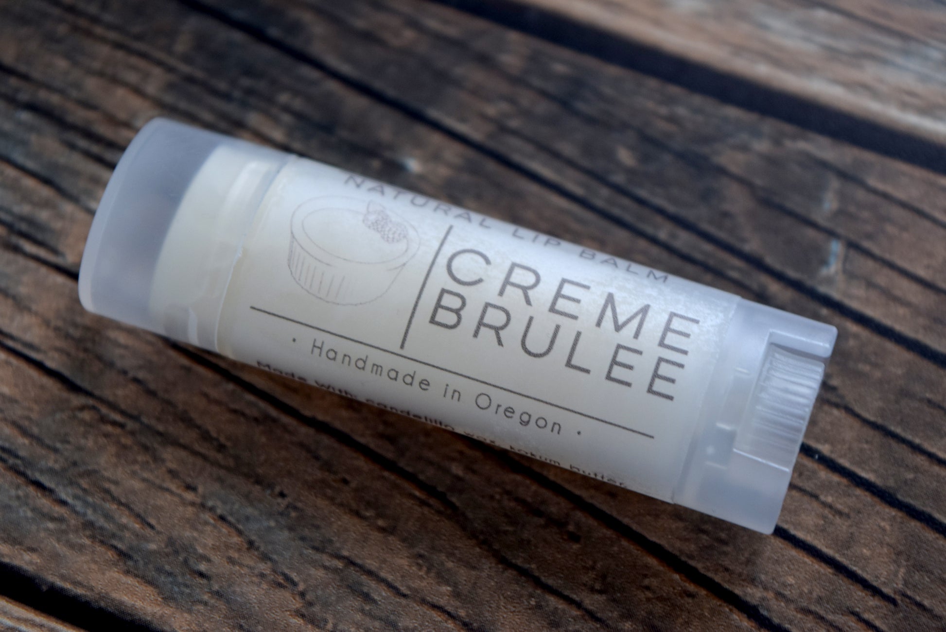 Creme Brulee Flavored lip balm - wandering pines cottage