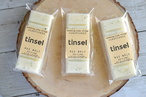 Tinsel christmas wax melt - wandering pines cottage