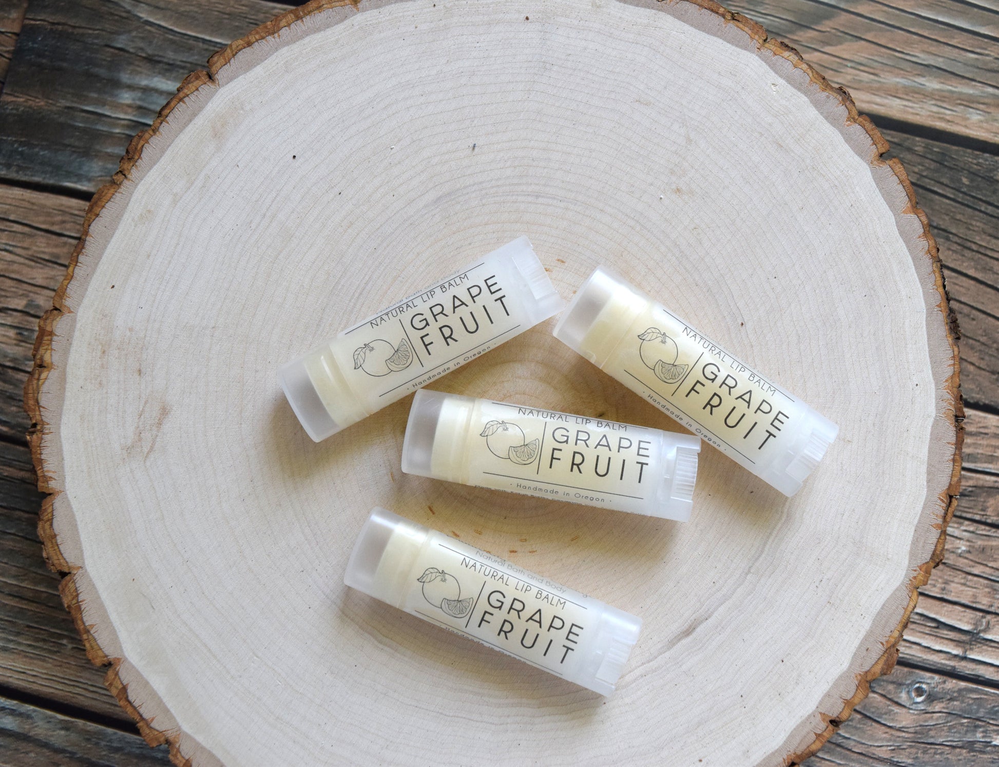 grapefruit all natural lip balm - wandering pines cottage