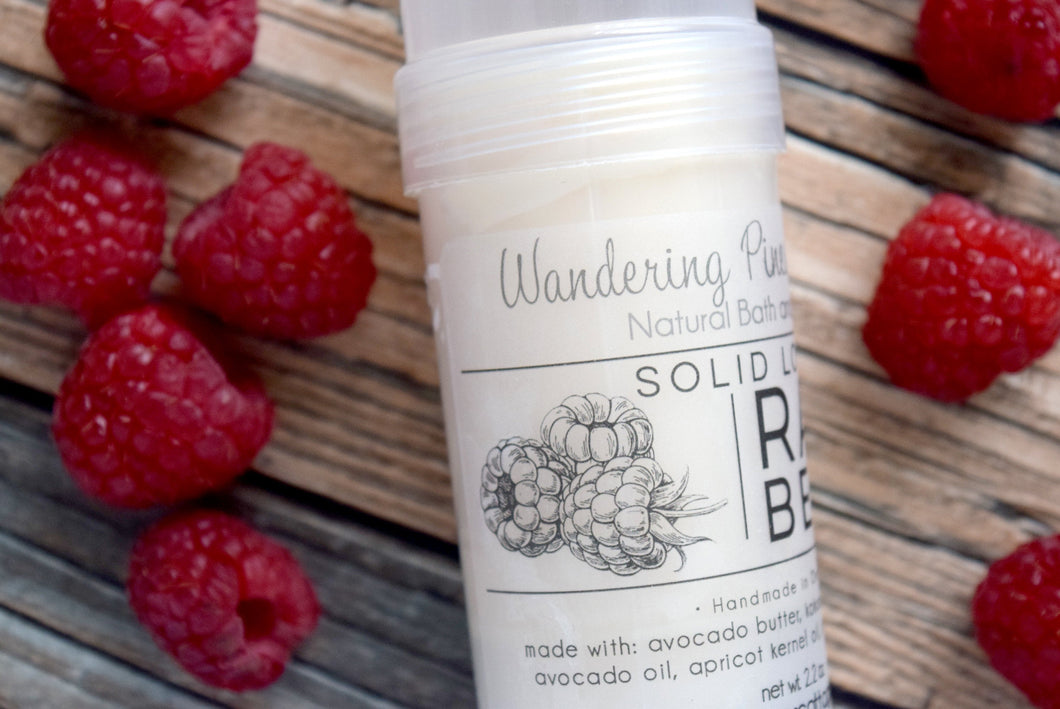 Raspberry Scented Solid Lotion Bar