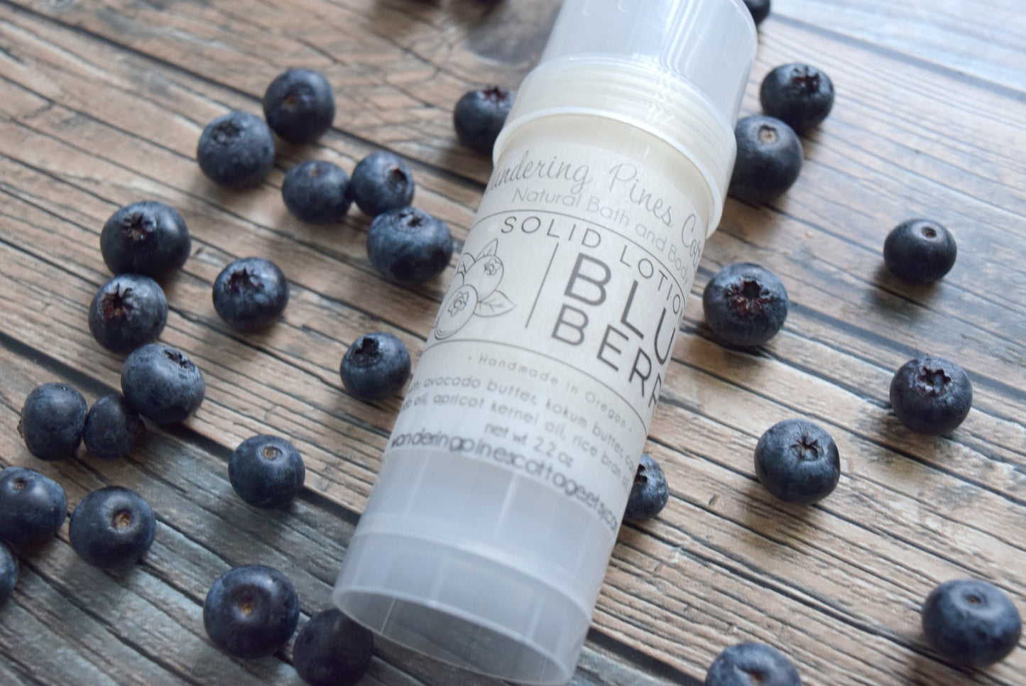 Natural Vegan solid Lotion bar Blueberry scented