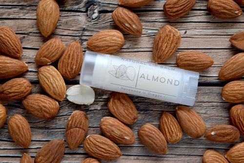 Almond flavored natural lip balm