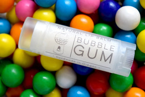 Bubblegum flavored lip balm in oval tube