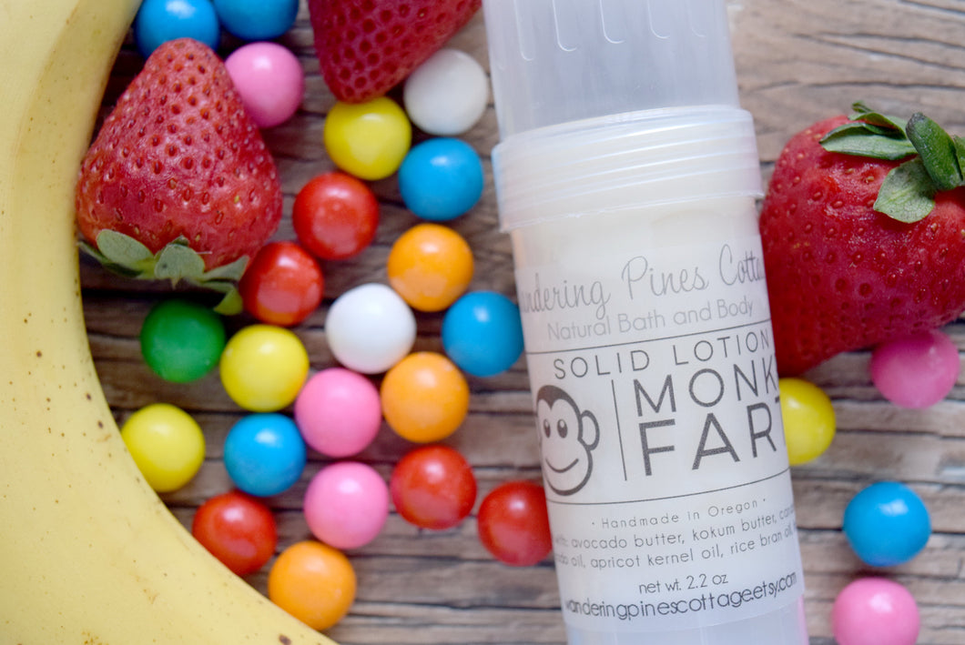 Monkey Farts Solid Lotion Bar in Twist up Tube
