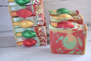 christmas lights soap - wandering pines cottage