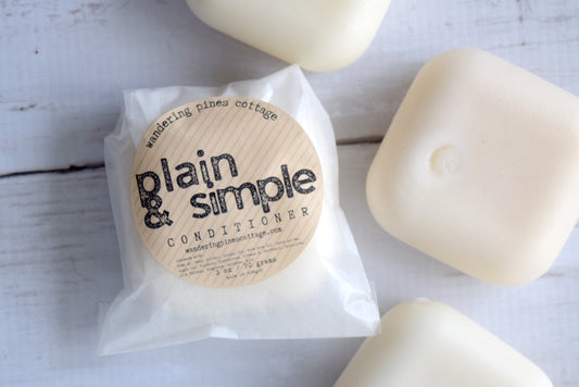 fragrance free dye free conditioner bar - wandering pines cottage