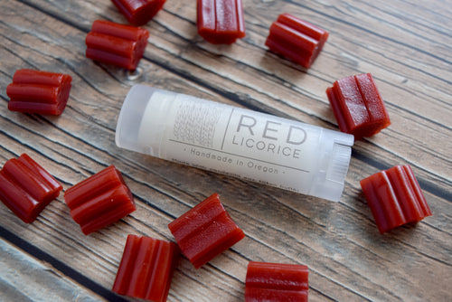 Red Licorice Flavored Lip balm - wandering pines cottage