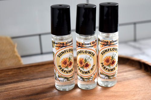 sunflower perfume oil wandering pines cottage