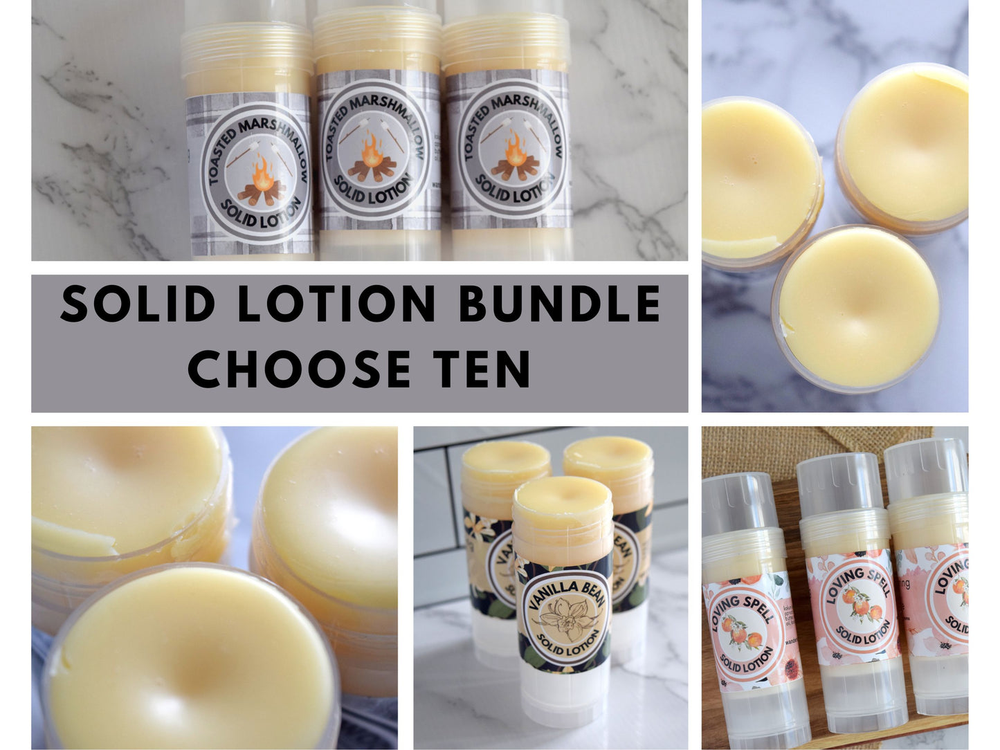 Solid Lotion Bar Bundle of 10