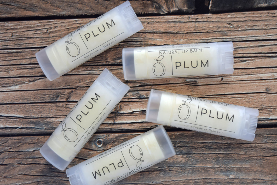 plum flavored lip balm - wandering pines cottage