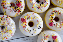 Load image into Gallery viewer, Valentine Donut bee mine bath bomb - wandering pines cottage