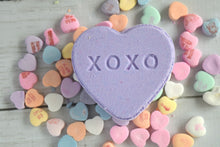 Load image into Gallery viewer, conversation heart purple bath bomb - wandering pines cottage